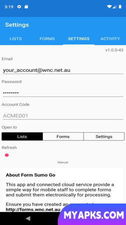 Formulário Sumo Go
