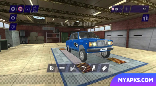 Carro Lada fazendo drift, estacionando