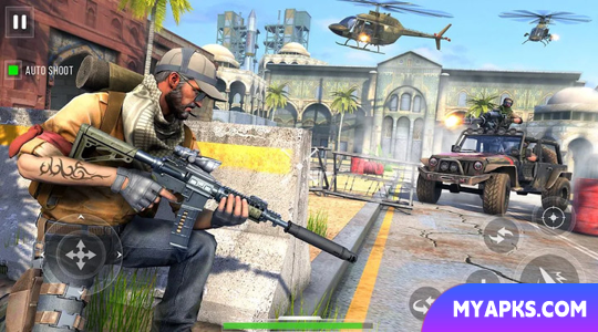 Jogo de tiro com comando moderno