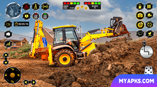 Jogo de escavadeira jcb de simulação de construção de cidade