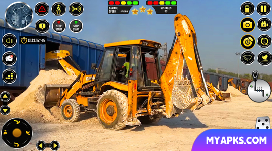 Jogo de escavadeira jcb de simulação de construção de cidade