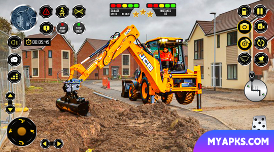 Jogo de escavadeira jcb de simulação de construção de cidade