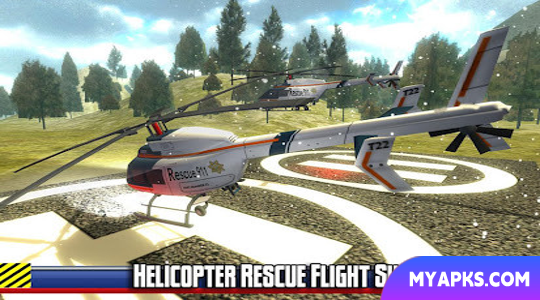 Simulação de vôo de resgate de helicóptero