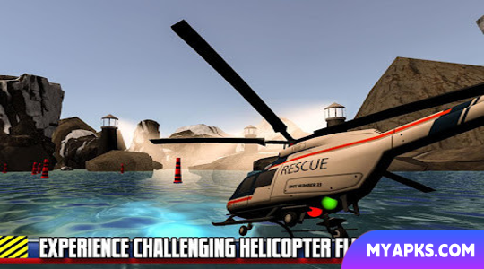 Simulação de vôo de resgate de helicóptero