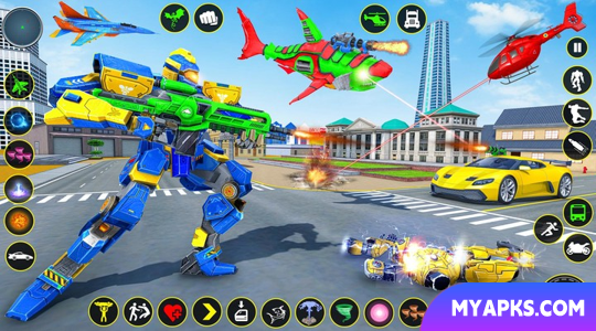 Jogos de carros de robôs de tubarão - jogos de bicicletas de robôs