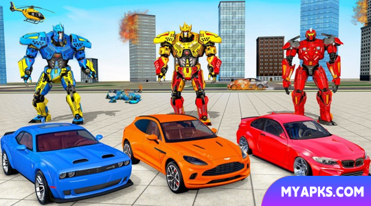 Jogos de carros de robôs de tubarão - jogos de bicicletas de robôs