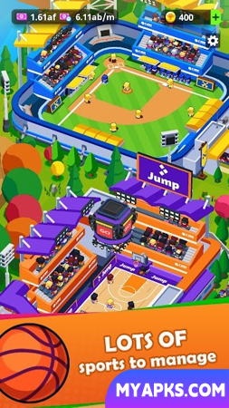 Sports City Tycoon: Construa um Império Esportivo