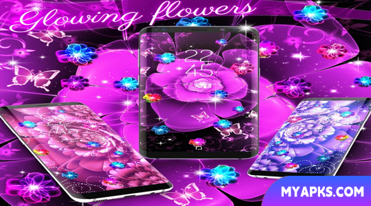 Glowing flowers live wallpaper