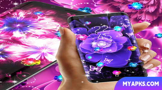 Glowing flowers live wallpaper