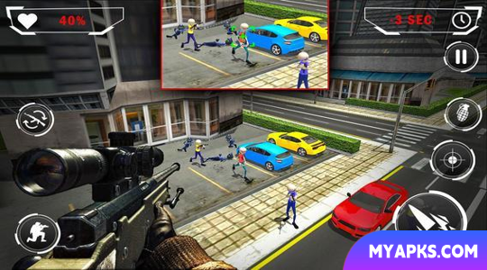 American Monster vs Stickman Sniper Modern Combat
