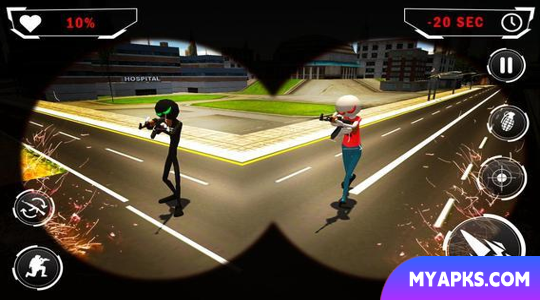 American Monster vs Stickman Sniper Modern Combat
