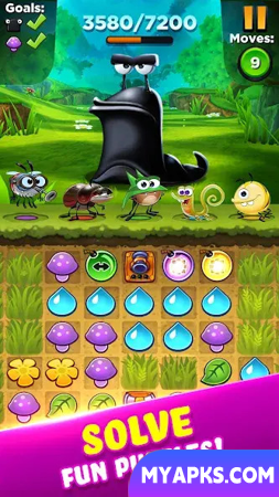 Cute Little Monster - Jogo de quebra-cabeça de combinar 3