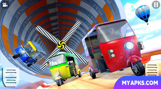 Tuk Tuk Auto Rickshaw 3D Stunt