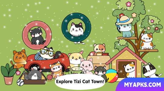 My Cat Town - Jogue jogos de gatos no City Life World Tizi Home
