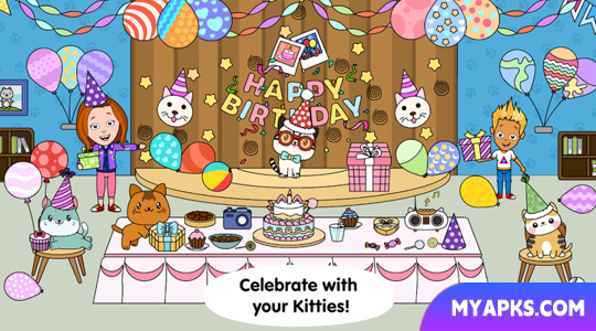 My Cat Town - Jogue jogos de gatos no City Life World Tizi Home