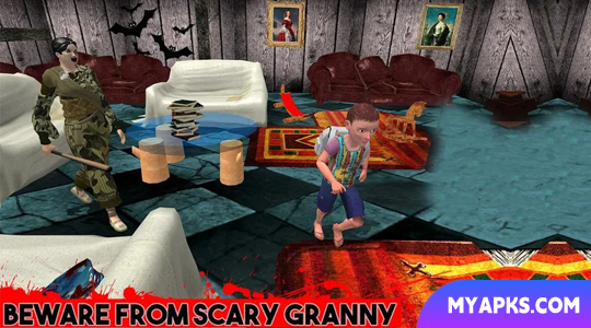 Jogo de fuga da casa de terror da vovó do exército