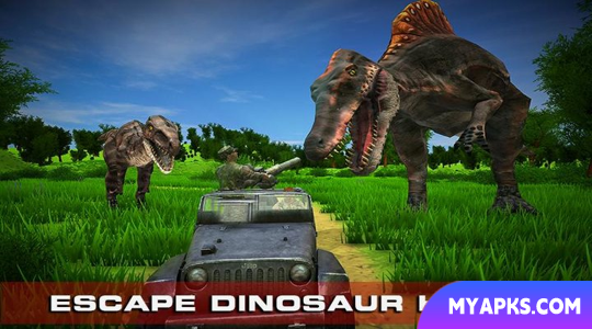 Fuga de tiro ao dinossauro selvagem