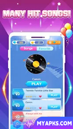 Desafio clássico de ritmo de música leve para jogo de piano