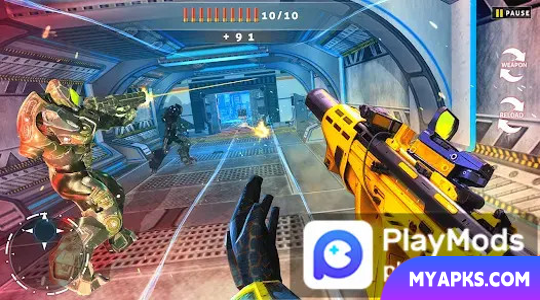 Jogo de guerra de robôs - tiro com arma alienígena