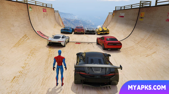 Mega rampa de super-heróis: jogos de carros