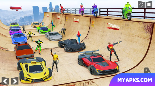 Mega rampa de super-heróis: jogos de carros