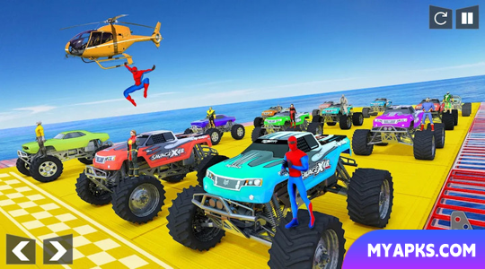 Mega rampa de super-heróis: jogos de carros