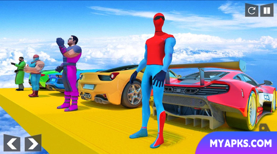 Mega rampa de super-heróis: jogos de carros