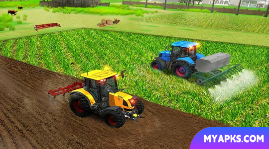 Colheitadeira de jogos de agricultura de trator