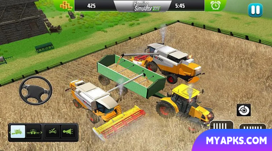 Colheitadeira de jogos de agricultura de trator