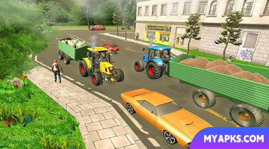 Colheitadeira de jogos de agricultura de trator