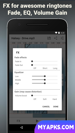RSFX: Make ringtone from songs