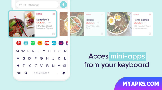 Fleksy fast emoji keyboard app