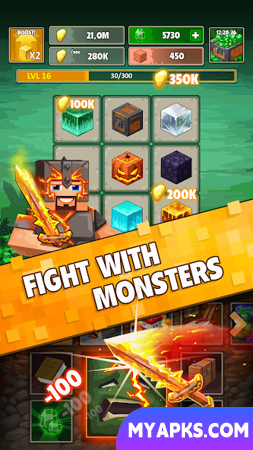 Minetap 3D: Idle-Merge RPG