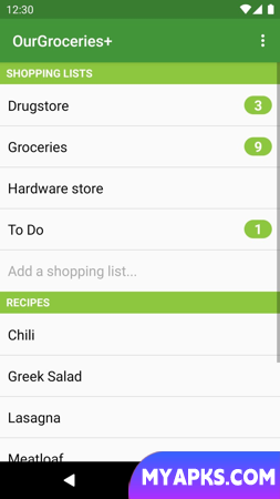 Our Groceries Shopping List