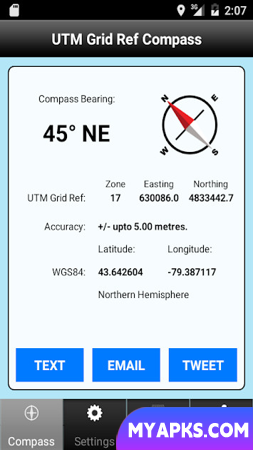 UTM Grid Ref Compass