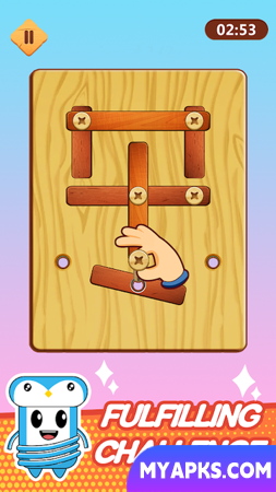 Wood Nuts Bolts Puzzle