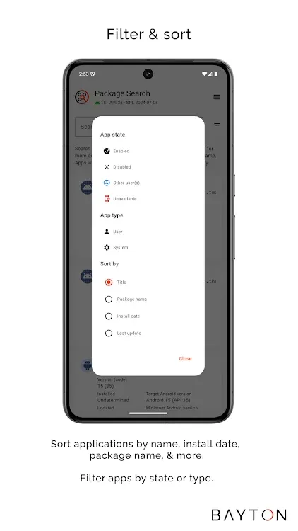 BAYTON PACKAGE SEARCH