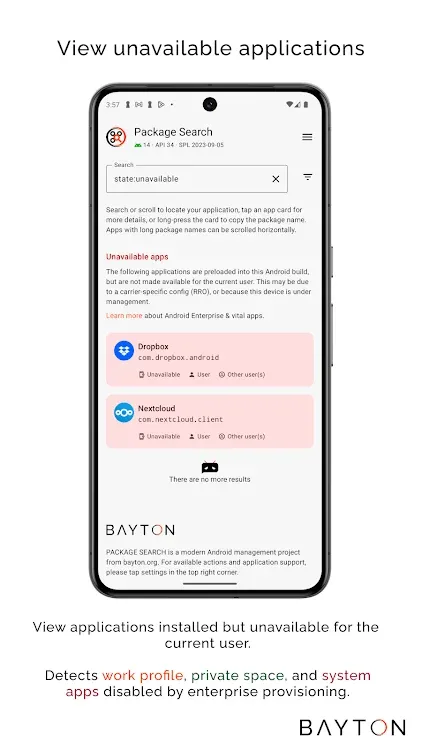 BAYTON PACKAGE SEARCH