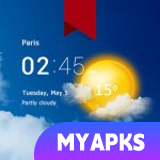 Transparent clock weather Pro